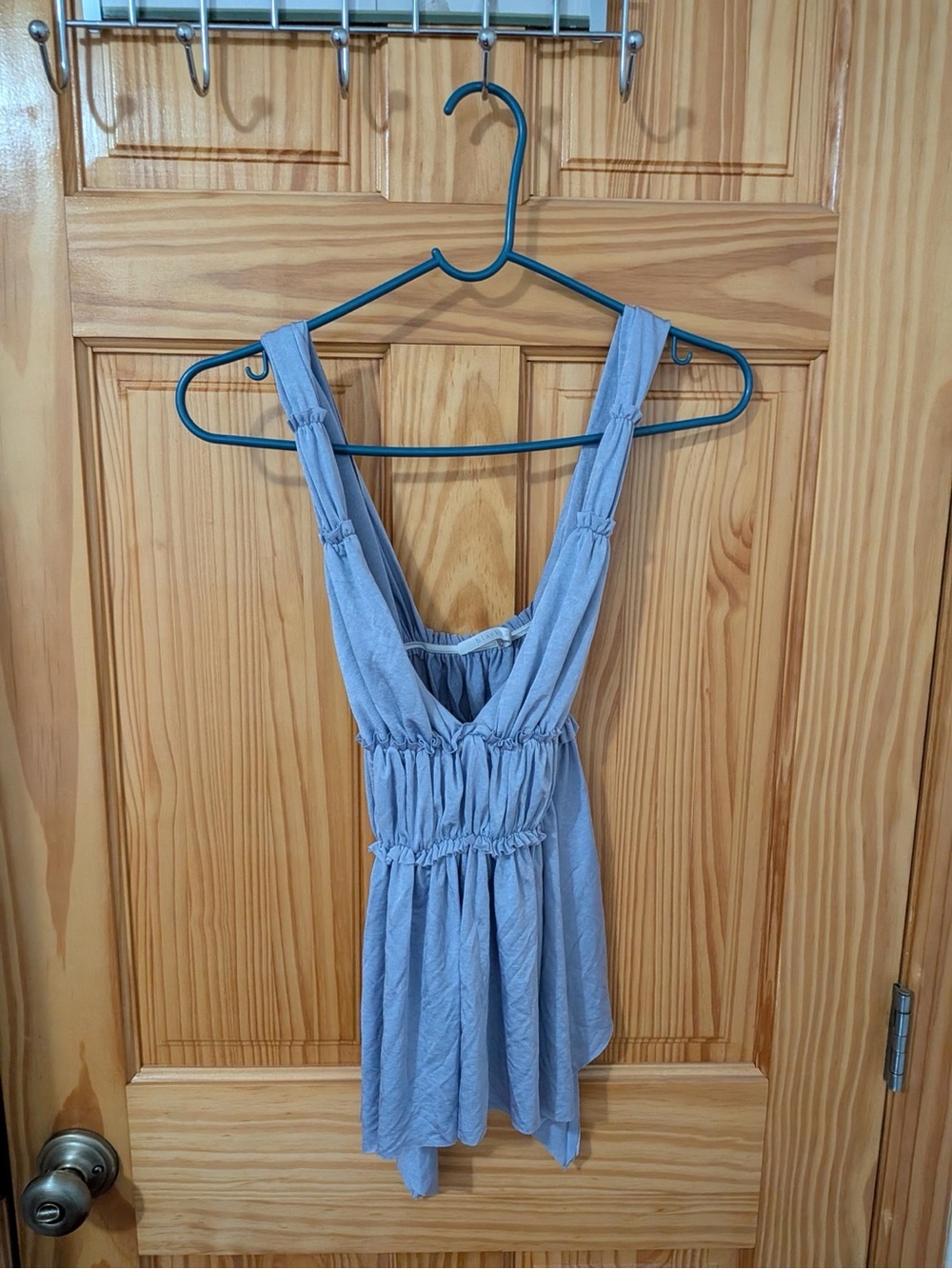 Black Halo Light Blue Girls' Smocked Babydoll Tank